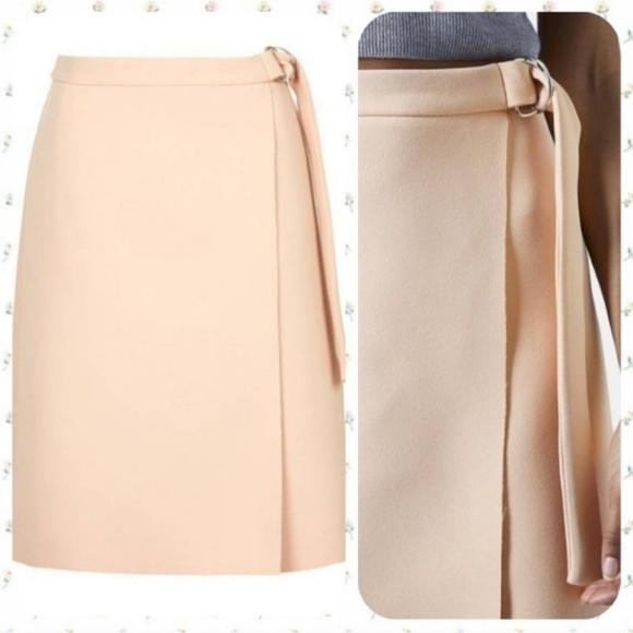 NWT Topshop D-Ring Wrap Skirt in Nude - Picture 2 of 6